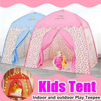 

Folding Kid Tent Babys Play House Large Room Flowers Blossoming Indoor Outdoor Tent Best Birthday Gift Pink Big Teepee Toys Gift