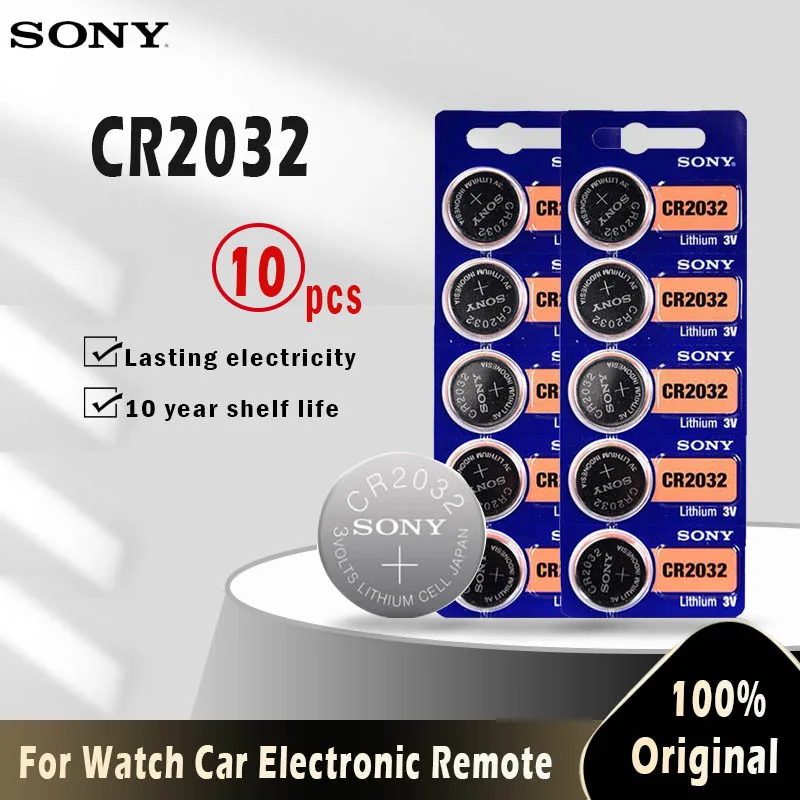 10 шт. Литиевые кнопочные батарейки для часов SONY CR2032 3 в CR 2032 DL2032 ECR2032 BR2032 |