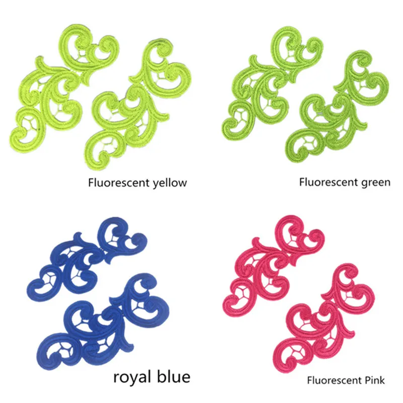 Embroidery Flower Patches Lace Applique Collar Wedding Dress Formal Accessories 17CM * 9CM 5pairs lace garment accessories sewing patches lace sewing supplies lace sewing accessories lace accessories clothing accessories