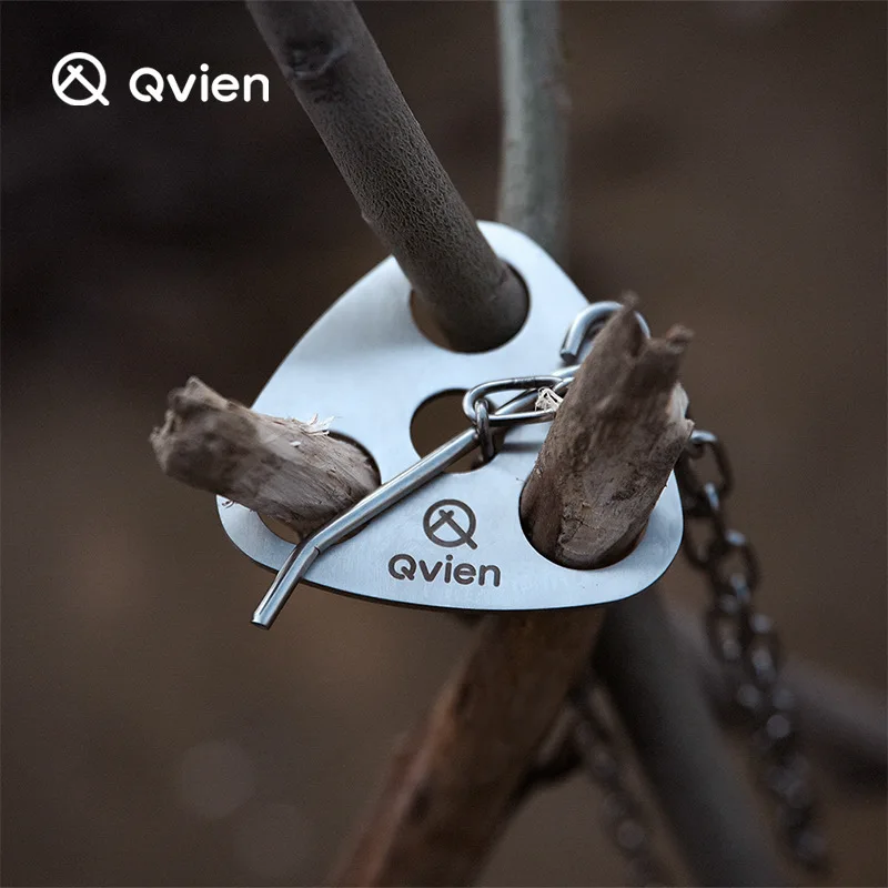 

Outdoor camping portable triangular hanging pot bracket barbecue rack branch multifunctional picnic ring hook