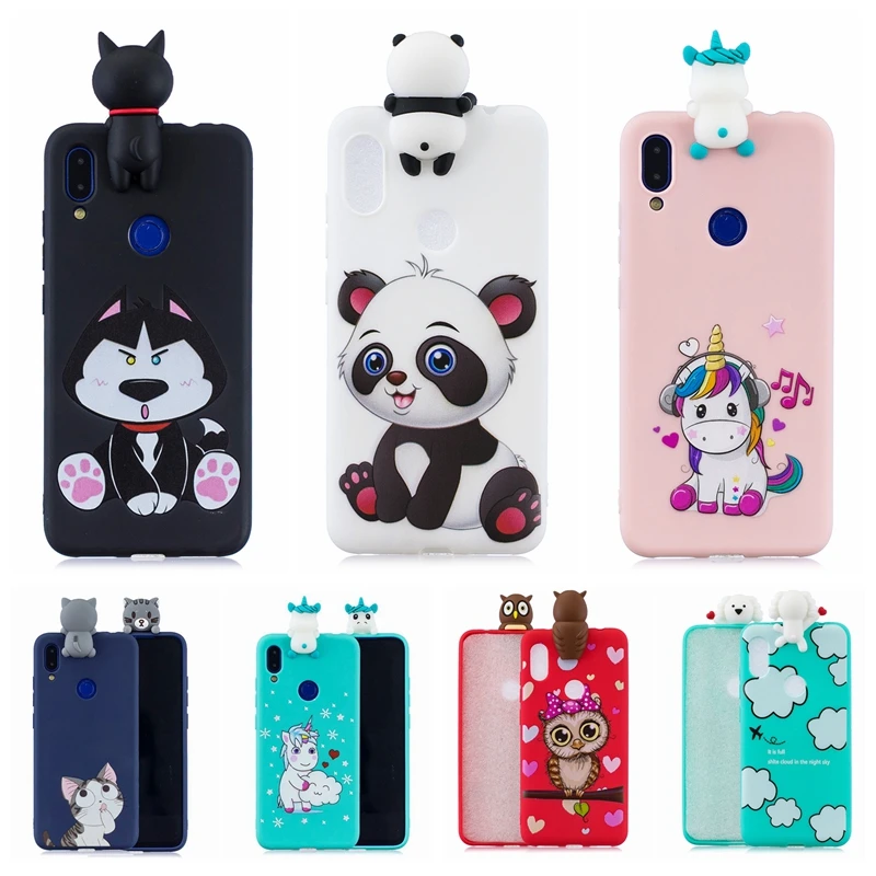Чехол Funda для Xiaomi Redmi Note 7 Pro чехол 3D Kawaii панда единорог кот силиконовый мягкий