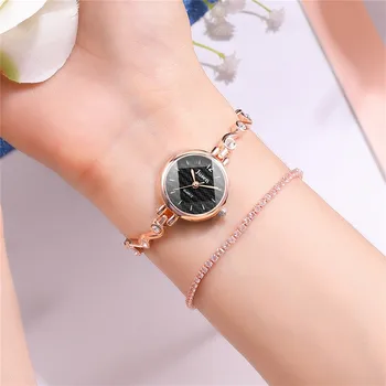 

2020 Luxury Crystal Rose Gold Reloj Mujer Horloges Damesmode Armband Quartz Horloge Vrouwen Jurk Horloge Relogio Feminino