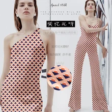 Печатный шелк стрейч-сатин 118 см Ширина 19 momme/чистый шелк Ткань для шитья платьев