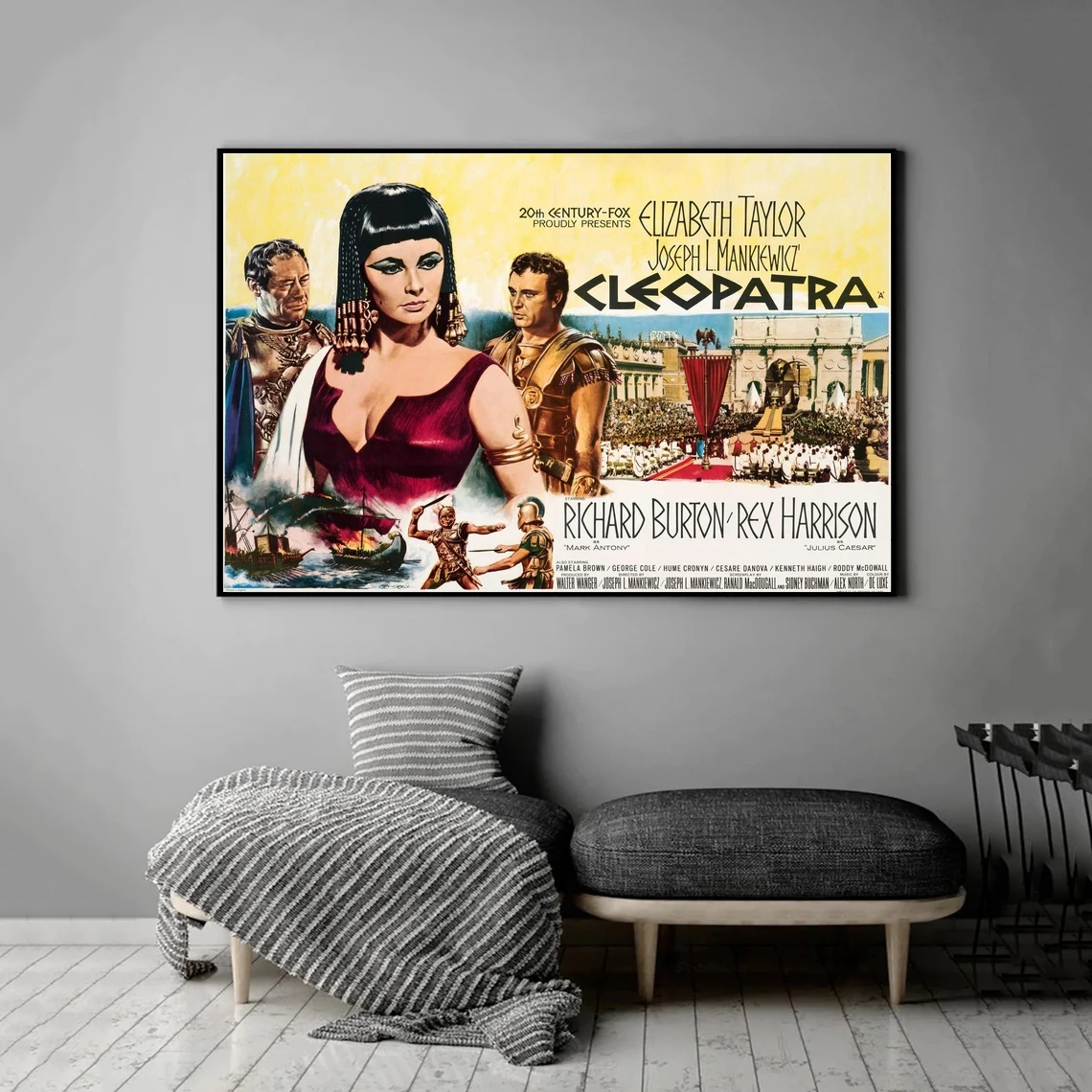 

Cleopatra (1963) Poster American Epic Historical Drama Film Wall Decor Print Elizabeth Taylor Richard Burton Art Gift