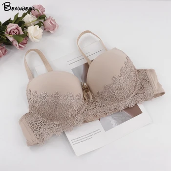 

Beauwear Floral Lace Sexy Push Up Bras Convertible Underwired Comfort Embroidery Lingerie B C Cup Plus Size Underwear 38-44