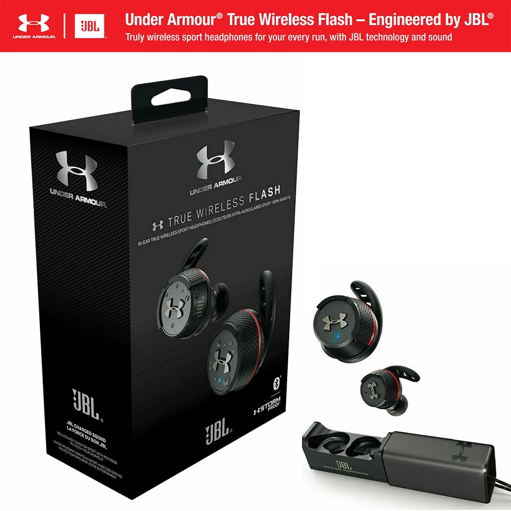 Jbl Under Armour True Wireless Flash In-ear Sport Headphones Stereo  Bluetooth Wireless Waterproof Earbud With Charge Box And Mic - Earphones &  Headphones - AliExpress
