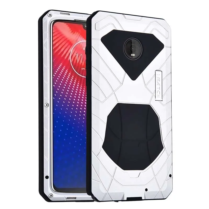 

IMATCH Daily Life Case Luxury Aluminum Metal Armor Silicone Cover For Motorola MotoZ4 Mobile Phone Protection Case Coque KS0307