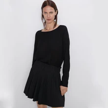 Милая женская юбка ZA, Осень-зима, консервативный стиль, высокая талия, шикарные, сшитые юбки, Студенческая плиссированная юбка для женщин, девушек, юбка для танцев