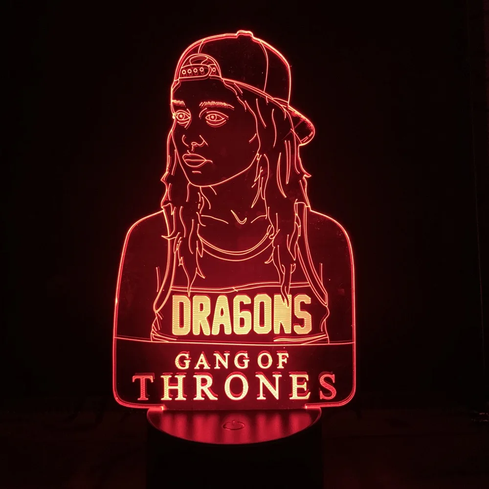 Led Night Light A Song of Ice and Fire Daenerys Targaryen Stormborn Dragon Queen 3d Optical Colorful Desk USB Dropship 3d Lamp