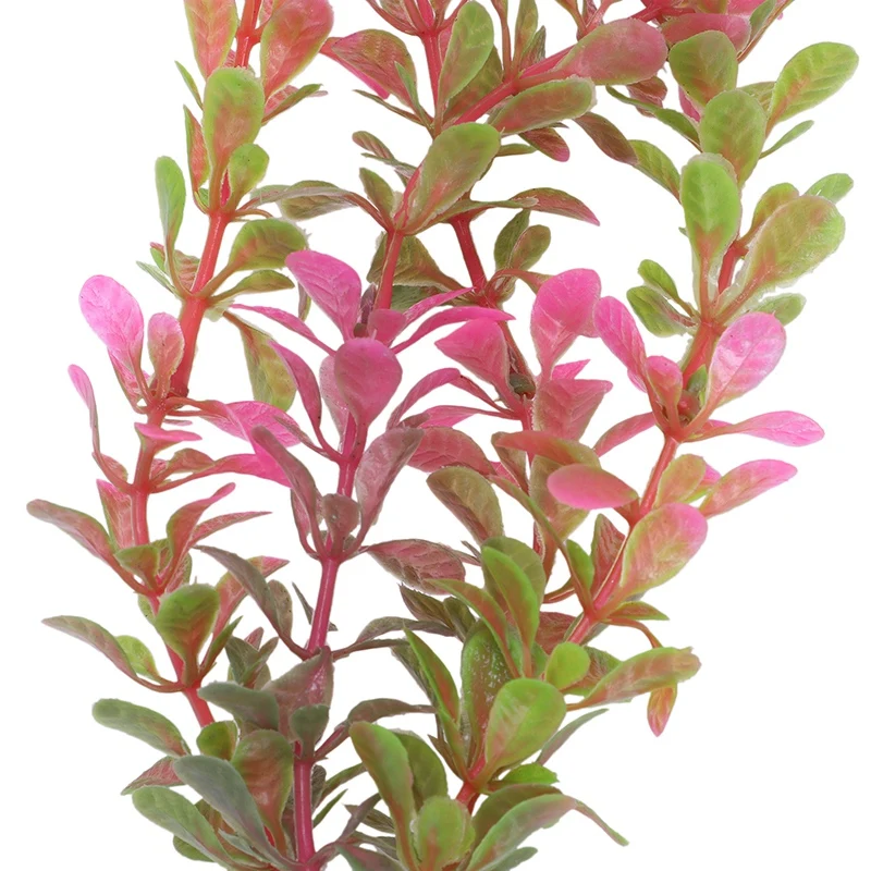 18 см искусственное пластиковое растение украшение аквариума-Fuschia