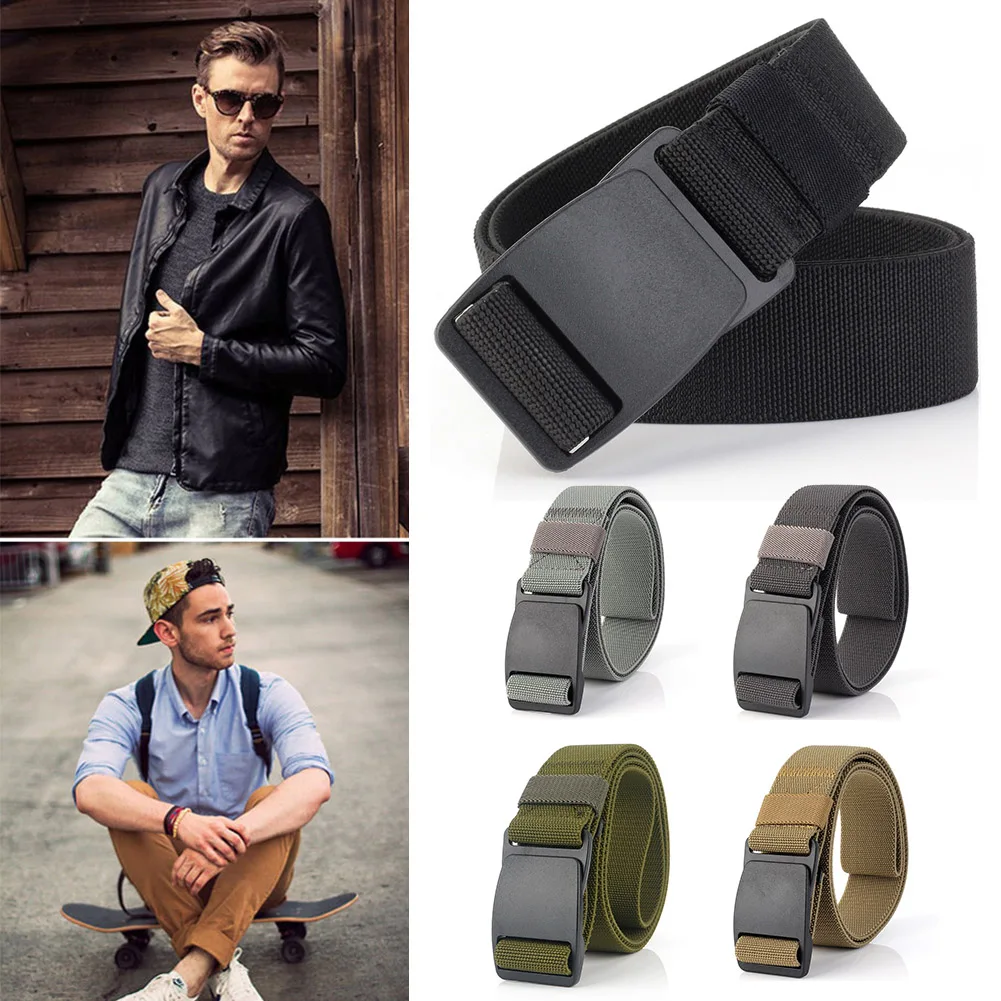 

Mens Stretch Belt Invisible Casual Web Belt Quick Release Flat Plastic Buckle ASD88