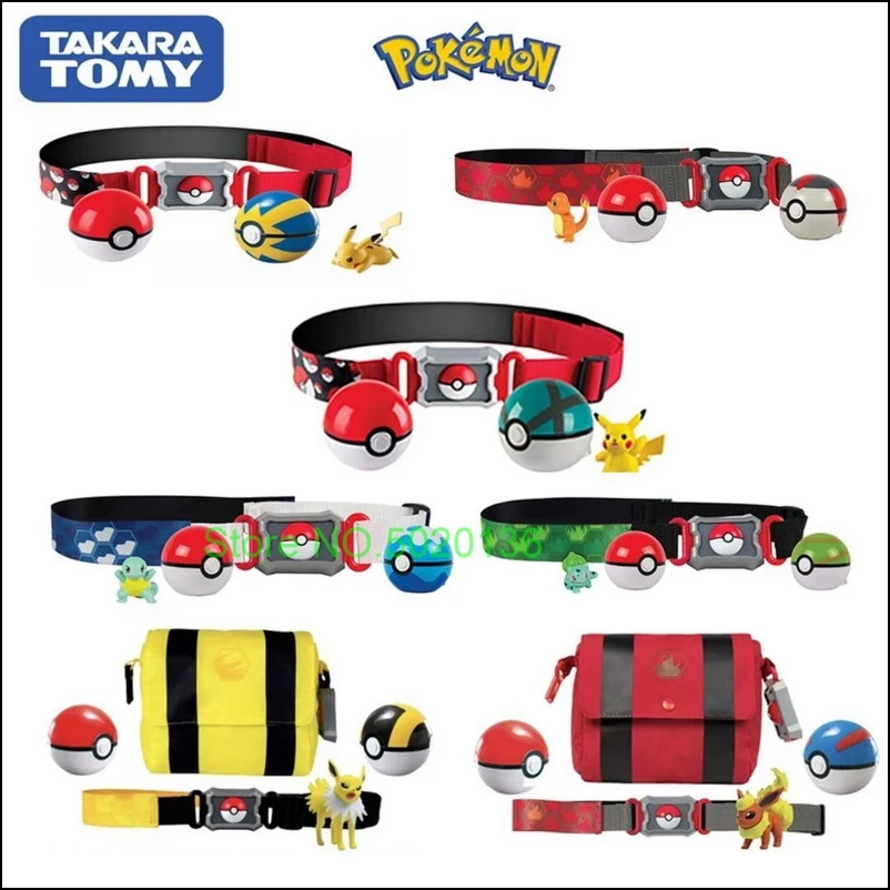 TOMY Pokemon Elf Ball Belt Pikachu Pokeball Pocket Monster Variant ModelToy Set Action Figure Model Kids Toy Gift star wars toys