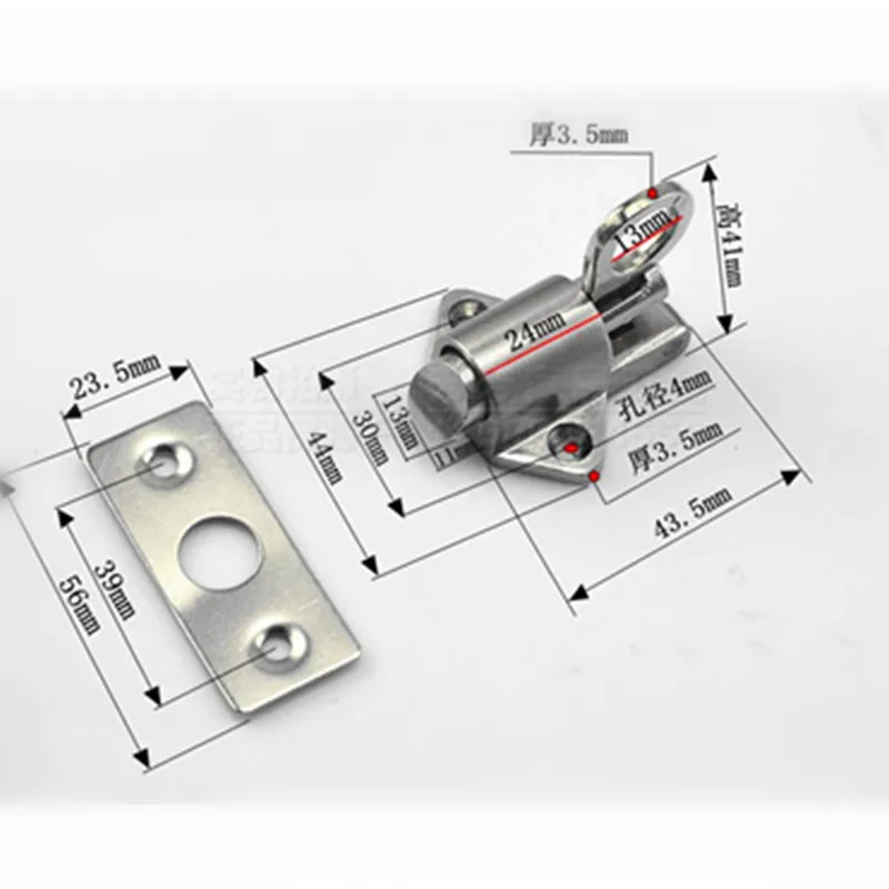Дверная защелка-Болт замка окно из цинкового сплава блокировка ворот долговечный, автоматический безопасности вытяжное кольцо пружина блокировки отказов стержень автомобильной двери, 46*50*44 мм
