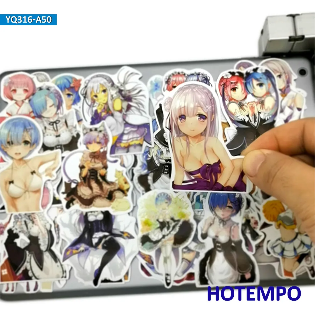 50pcs Cute Anime Stickers Life in a different world from zero for Mobile Phone Laptop Case 2