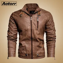 Мужская зимняя Новинка, повседневная Толстая флисовая кожаная куртка с карманами, Мужская мотоциклетная винтажная куртка из искусственной кожи