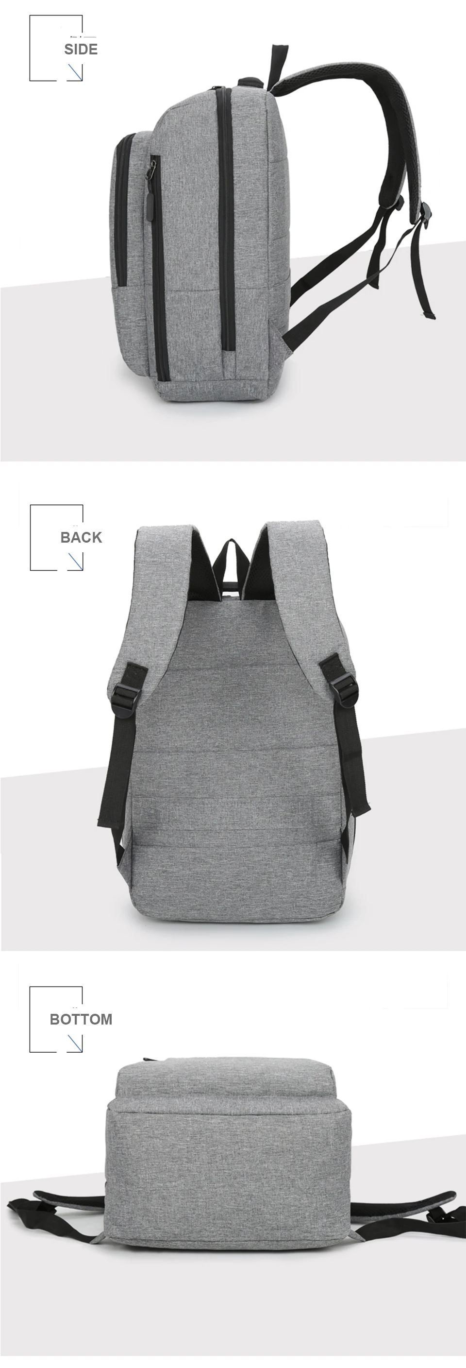 Business Backpack Smart Bagpack Laptop 15.6 Inch Men Travel Women Back Pack USB Charging Waterproof Notebook Male Female Bags (11)