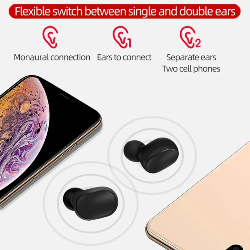 A6S наушники-вкладыши TWS с Беспроводной Bluetooth5.0 с Зарядка чехол наушники стерео бас Bluetooth 5,0 WHandsfree для Xiaomi iPhone samsung huawei