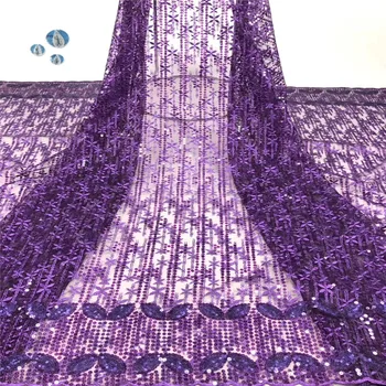 

Madison New Design French Net Lace High Quality For Nigerian Women Wedding Dress African Tulle Net Lace Material With Sequins