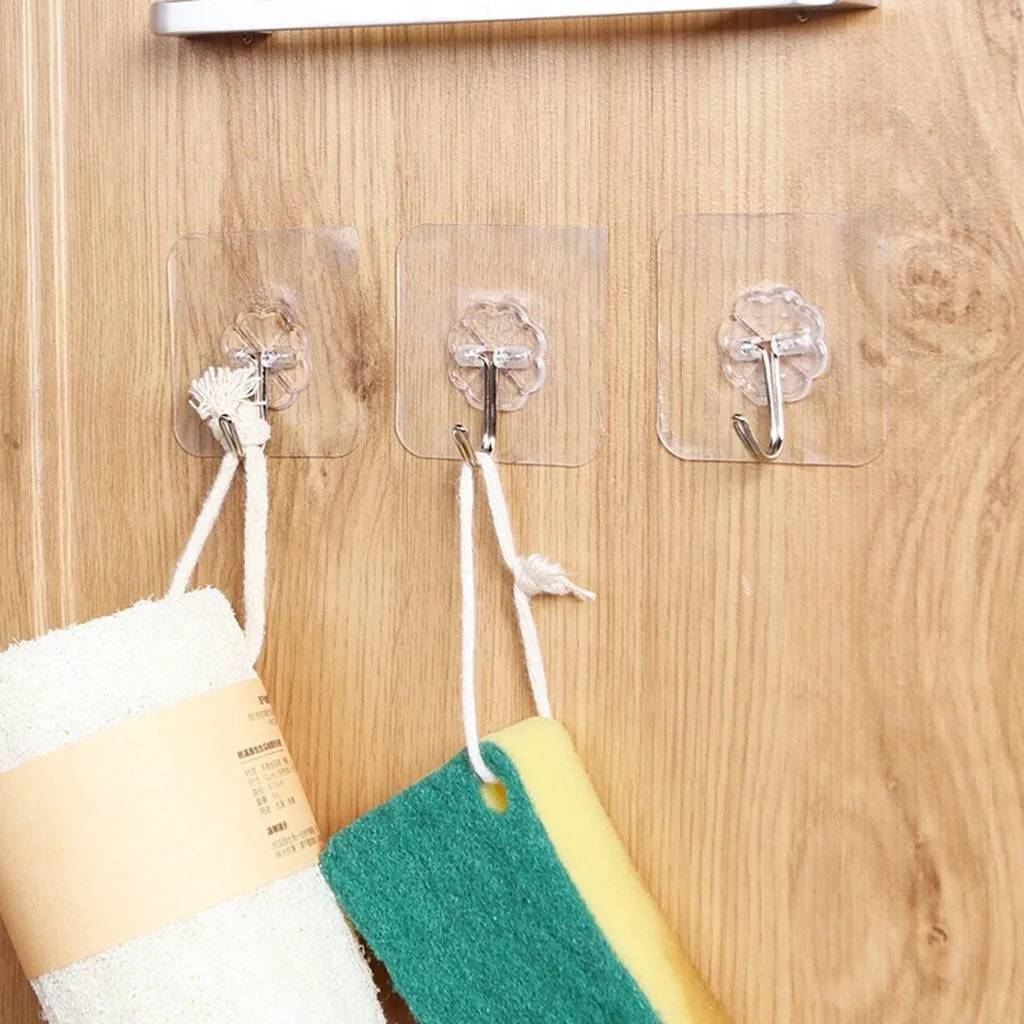40PC Transparent Suction Cup Sucker Wall Hooks Hanger Door Key Hanging Towel Holder Backpack Hanger Kitchen Home Organizer#J8