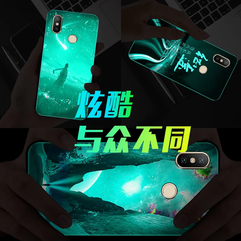 SemgCeKen светящийся чехол из закаленного стекла для Xiaomi Redmi Note 7 8 pro 8pro 7s 7pro note7 note8 3d роскошный чехол для телефона