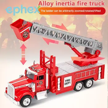 

Ephex Realistic Red Decoration Metal Emergency Vehicles Cool Model Gift Fire Engine Novelty Alloy Kids Entertainment