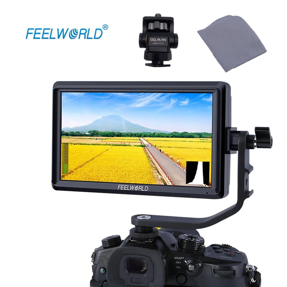 FEELWORLD S55 5 дюймов DSLR камера полевой монитор IPS 1280x720 поддержка 4K HDMI вход выход наклон