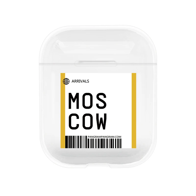 XH030 hard Забавный дорожный городской посадочный талон для AirPods чехол Роскошный прозрачный жесткий Bluetooth гарнитура защитный чехол для Air pods 2 Чехол - Цвет: XH030 hard