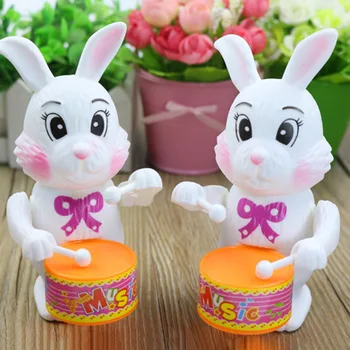 

Children Funny Educational plastic kid to play Game Baby Gift cute Toy Musical Instrument Rabbit Drumming Clockwork Wind-Up Toys