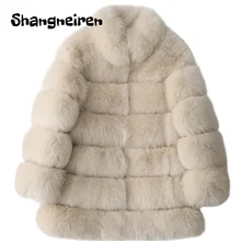 

Faux Fox Fur Coat for Women Outwear Overcoat Thick Warm Winter Trench Jacket Fake Fur Furry High Collar Long Sleeve Vest