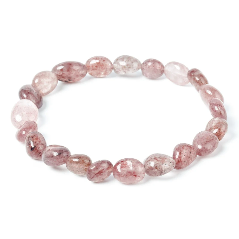 

Natural 6x8/8x10mm Strawberry Crystal Bracelet for Men and Women Fashion Energy Charm Bracelet Jewelry Gift