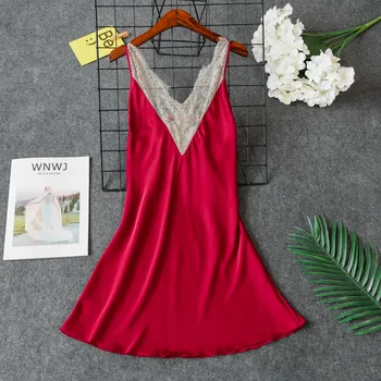 

Sexy Womens V-Neck Sleep Robe Sleeveless Pajamas Sleepwear Flower Summer Lady Home Wear Nightgown Bath Gown Sleepshirts M-XXL