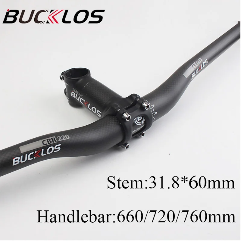 

Carbon Bike Handlebar 31.8mm MTB stem 60mm Ultralight Bicycle Stem 660/720/760mm Bicycle Rise/Falt Handle Bar Set Cycling Parts