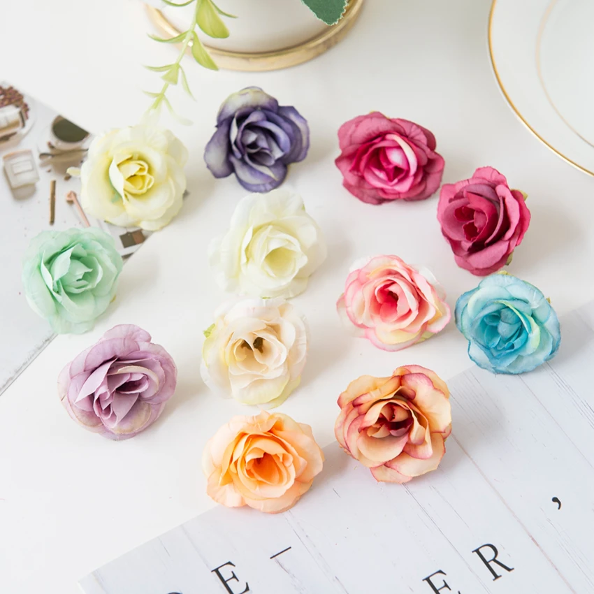 50 шт. шелковые искусственные цветы для украшения свадьбы | Дом и сад