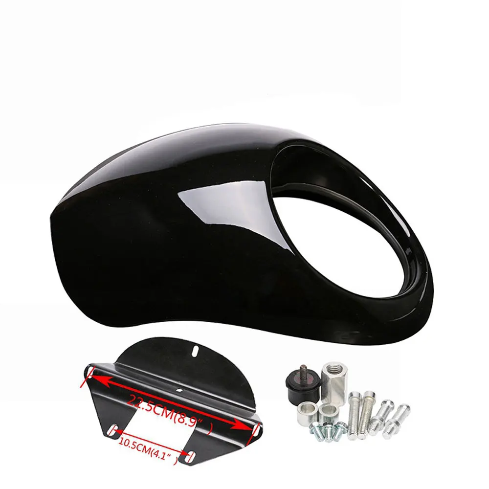 High Quality Motorcycle Black Headlight Fairing For Harley 883 XL 1200 Front Fork Mount Dyna Sportster XLCH