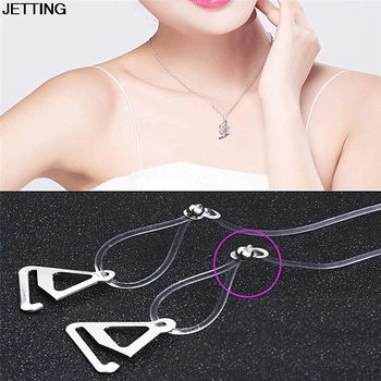 

1 Pair Clear Transparent Hook Straps Invisible Adjustable Bra Shoulder Straps