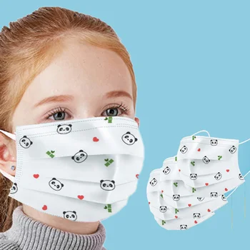 

50 Pack Disposable Children Face Masks, 3 Layers Breathable Anti-Dust Ear-loop Cartoon Face Mask Dust Filter Mask