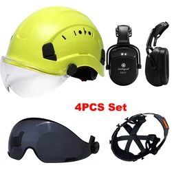 Casque de sécurité CE EU, visière, protège oreilles, ensemble d'accessoires de Construction, casque de protection ABS pour les ingénieurs, casquette de travail 