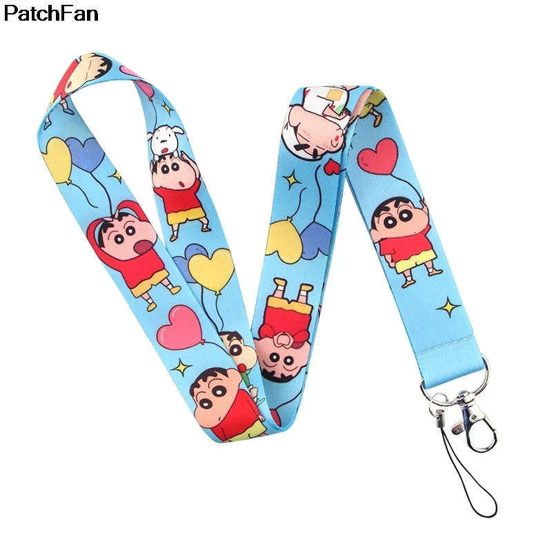 20 шт./лот A2506 Patchfan Аниме Crayon Shin-chan шейные ремешки для безопасности отрыва для мобильного телефона USB ID держатель ключа