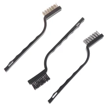 3 шт. мини-щетка для удаления ржавчины из нержавеющей стали, латунь, чистящая полировка, металлическая щетка, проволока, зубная щетка, чистящий инструмент, Семейный комплект