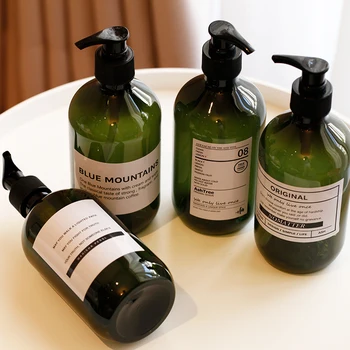 

500ml Green Outdoor Travel Pump Soap Dispenser Bathroom Sink Shower Gel Shampoo Lotion Liquid Hand Soap Pump Bottle Container