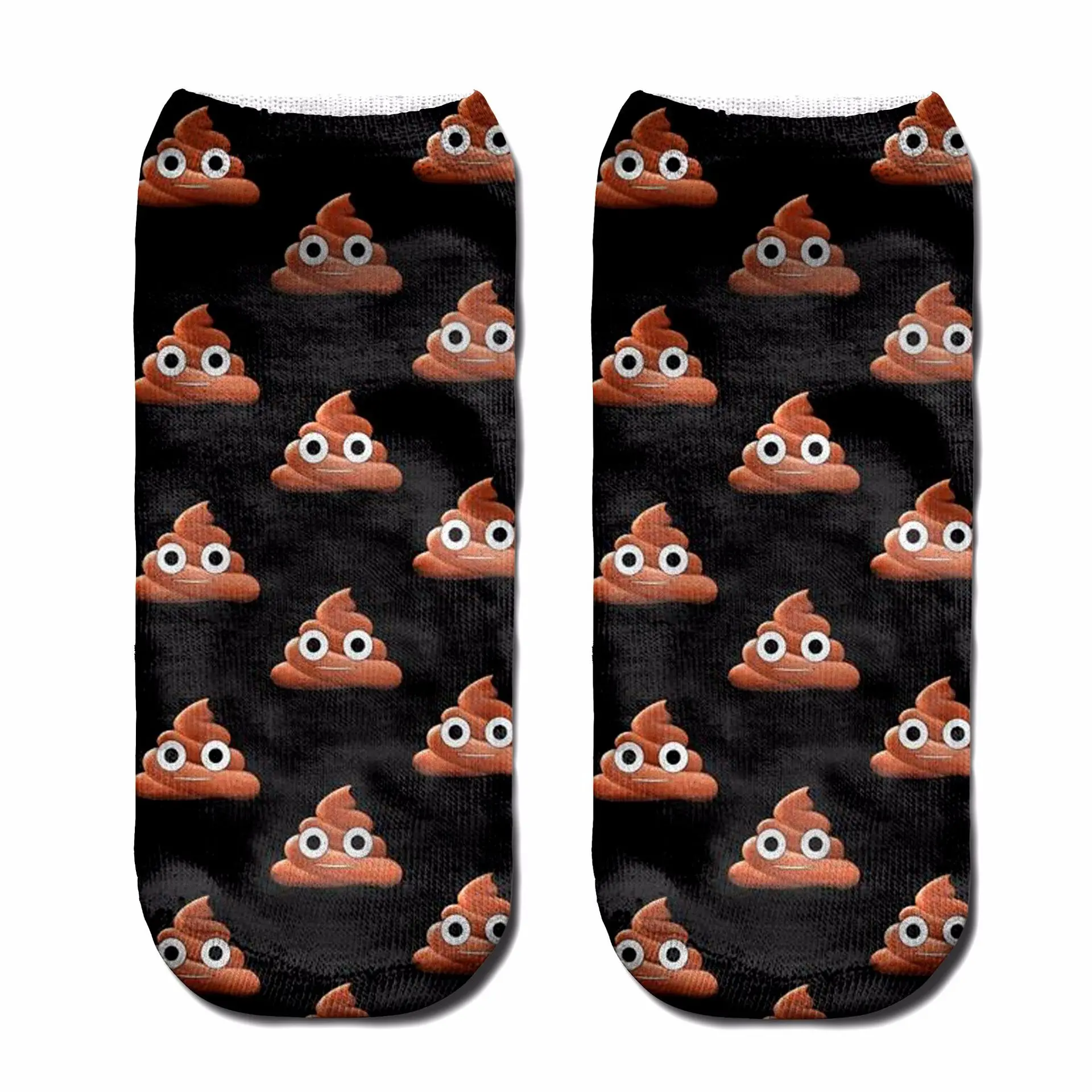 

Cute Fashion Funny 3D Printed Shit Poop Emoji Printed Women Sock Low Cut Ankle Sock Breathable Short Casual Socks