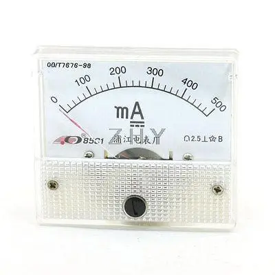 Класс 2,5 Точность постоянного тока панель усилитель метр 0-500mA 85C1