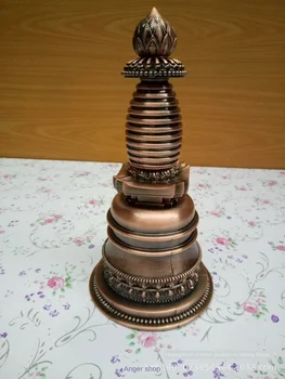 

Buddhism Supplies/Vintage Alloy Lotus Stupa/GA When Tower/Karma Tower/Temple Ornaments Buddish Prayer Set
