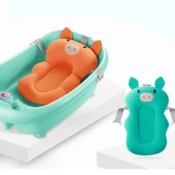 Coussin de baignoire pour bébé pliable, coussin de Support de siège de bain pour bébé, chaise de baignoire pour nouveau né, tapis de coussin de corps antidérapant doux et confortable 