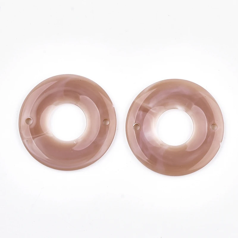 500g Acrylic Bead Links Imitation Cloud Style Donut/Pi Disc Connector for DIY Jewelry Making 43x4mm, Hole: 2.5mm