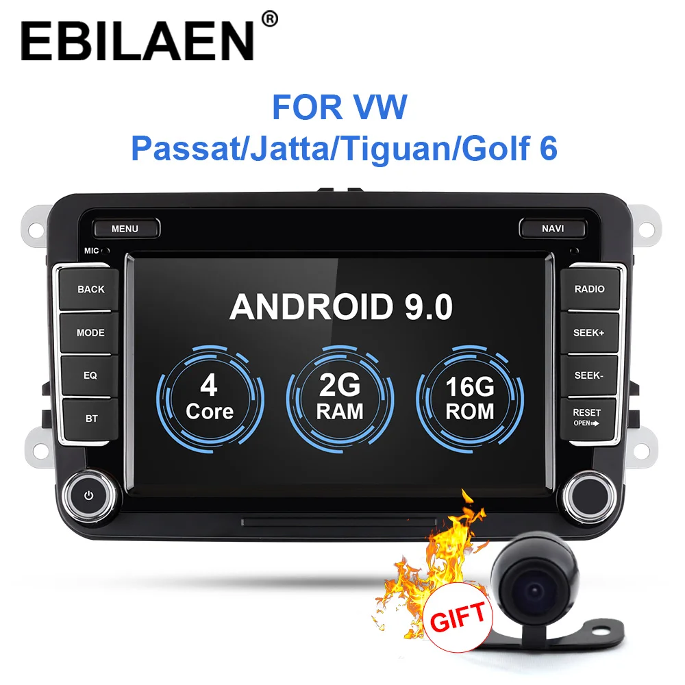 Автомобильный мультимедийный плеер для VW Volkswagen Golf 5 6 JETTA POLO Tiguan Seat Leon 1Din Android 9 0