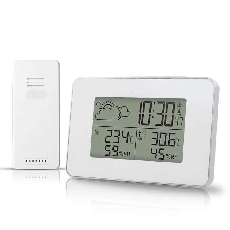 

Multifunction Wireless Weather Clock Home LCD Hygrometer Thermometer Time Desktop Table Alarm Snooze Clocks Forecast Sensor