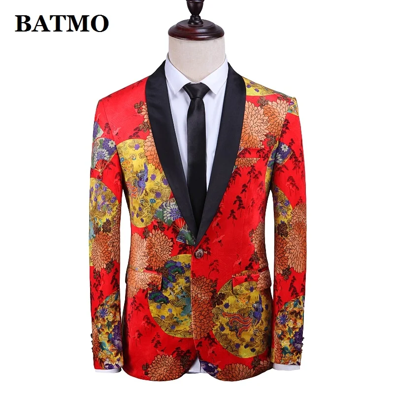 Batmo Новое поступление, высококачественные повседневные мужские блейзеры с принтом, мужские повседневные костюмы, мужские куртки с принтом, большие размеры 1908 - Цвет: screen