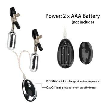 20 Frequency Nipple Vibrator Breast Massage Nipple Clamps Clitoral Clip Nipple Clitoral Stimulation Sex Toys for Women Couple 5