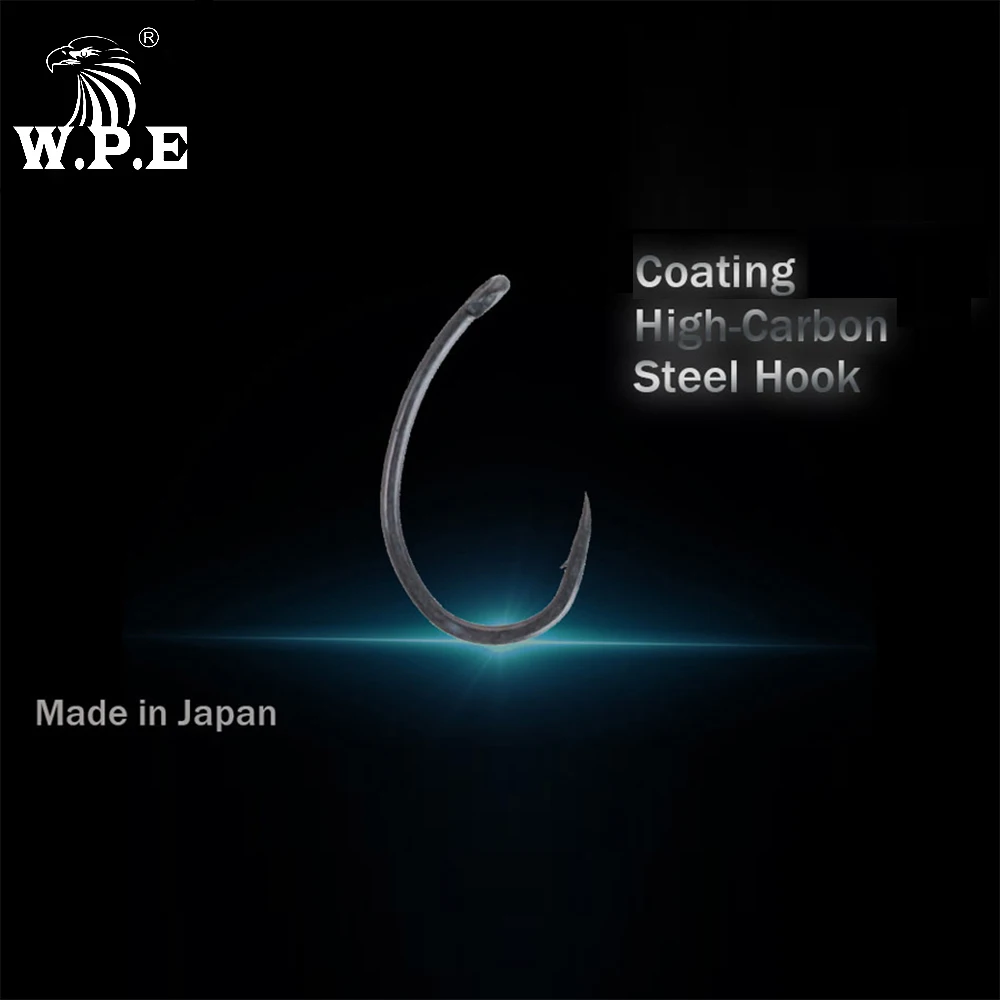 W.P.E Coated hook Fishing Hook Coating 3pack/lot Carp Fishing Hook 2#/4#/6#/8#/ Wide Gape with Micro Barbed Hook Fishing Tackle